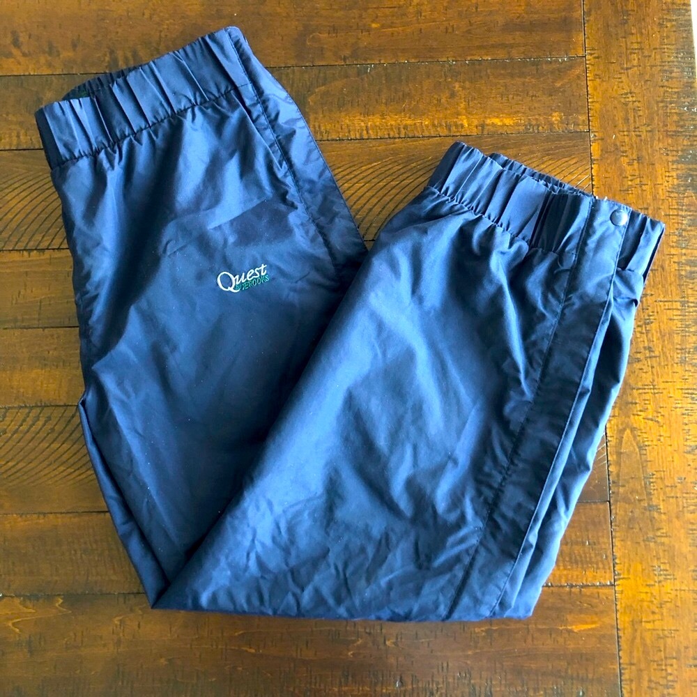 Quest outdoor waterproof ski pants navy blue size men’s small zipper sides